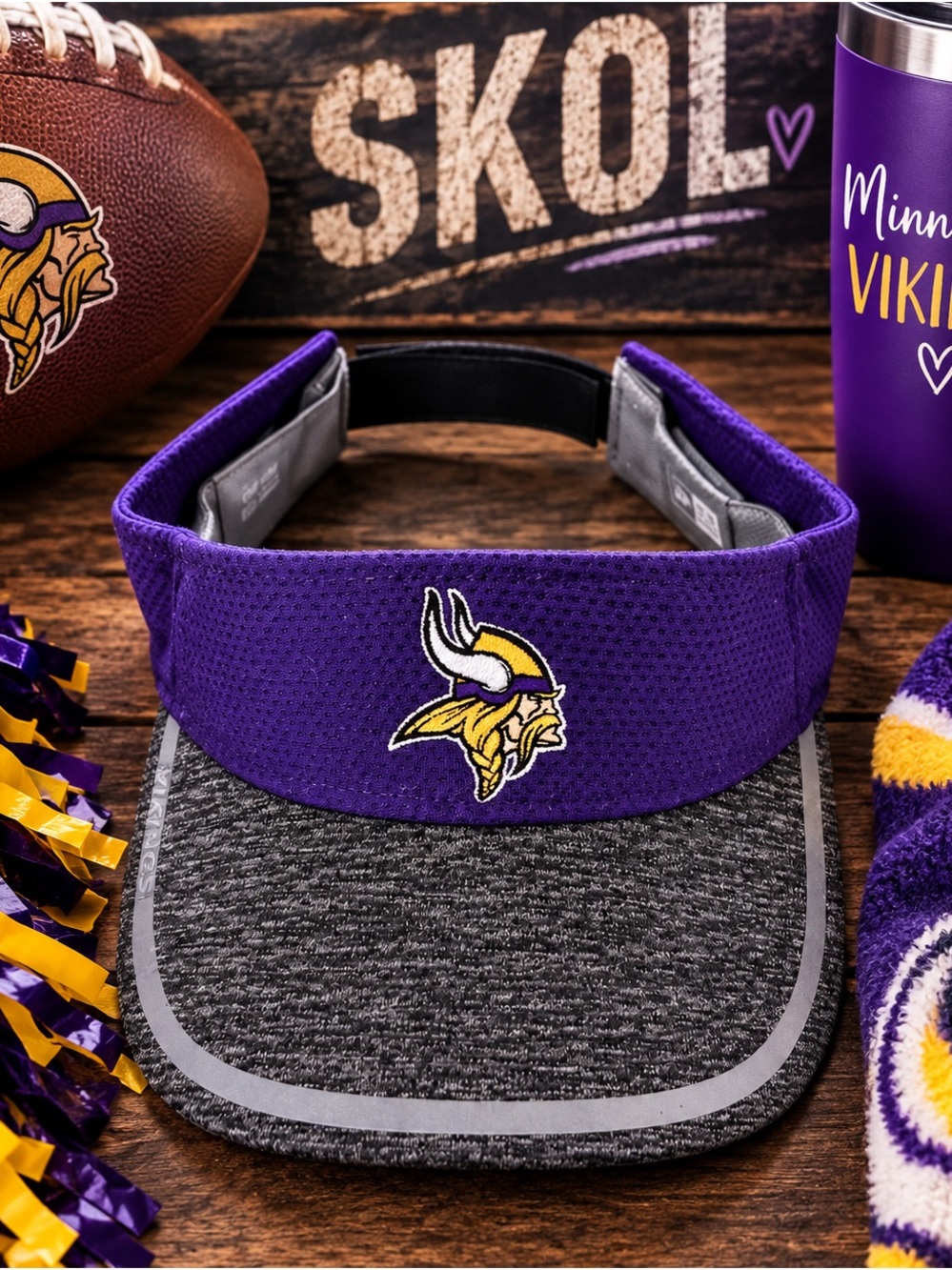 Minnesota Vikings Purple & Gray Adjustable Visor